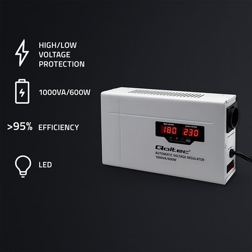 Qoltec Stabilizator Napięcia AVR 1000VA Toroidalny na Arena.pl