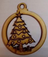 Bombka 9 cm ze sklejki "Choinka z imieniem"