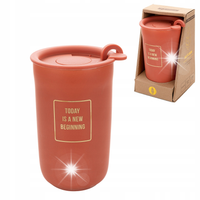 Kubek porcelanowy Florina Autumn 330 ml podwójne ścianki z pokrywką