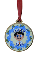 medal drewniany super tata  -  p364w12