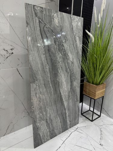 Gres marmurowy grafit 120x60 cm | połysk | duży format | premium stone look na Arena.pl