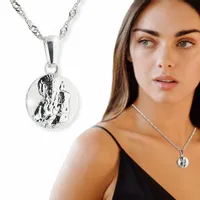 ŁAŃCUSZEK SINGAPUR Z MEDALIKIEM MATKI BOSKIEJ CZĘSTOCHOWSKIEJ SREBRO 925