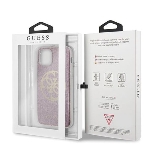 Guess Circle Glitter 4G - Etui iPhone 11 Pro Max (różowy) na Arena.pl