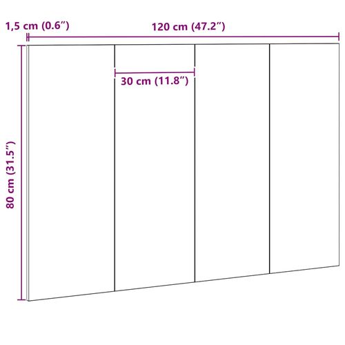 Zagłówek Czarny dąb 120 x 1,5 x 80 cm Materiał drewnopochodny na Arena.pl
