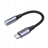Adapter do słuchawek UGREEN AV161 USB-C / mini jack 3,5 mm 10 cm Szary