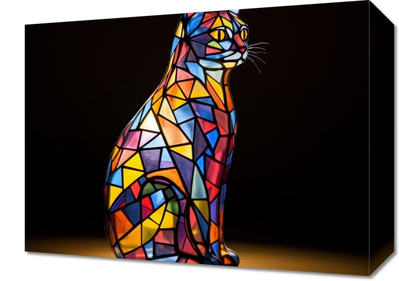 Obraz 40x30cm Koci Witraż zdjęcie 1