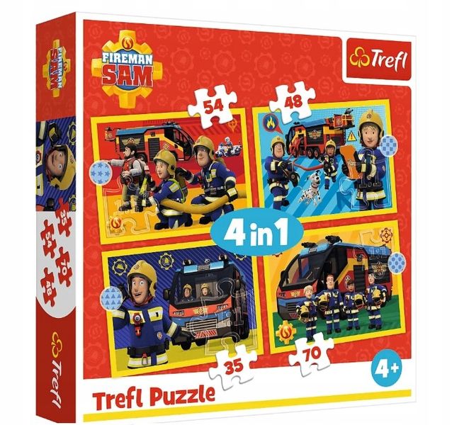 TREFL 34348 Puzzle 4w1 Strażak na sygnale zdjęcie 1