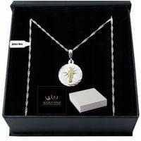 PAMIĘTKA CHRZTU ŚWIĘTEGO DLA DZIEWCZYNKI / SREBRNY ŁAŃCUSZEK + MEDALIK 925