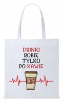 Dla Barmana Bartender Torba Eco Biała Shopper Z Nadrukiem Ze Zdjęciem