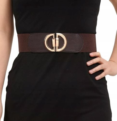 PASEK DAMSKI BRĄZOWY GUMA ELASTYCZNY 105-150 CM DO SUKIENKI MARYNARKI na Arena.pl