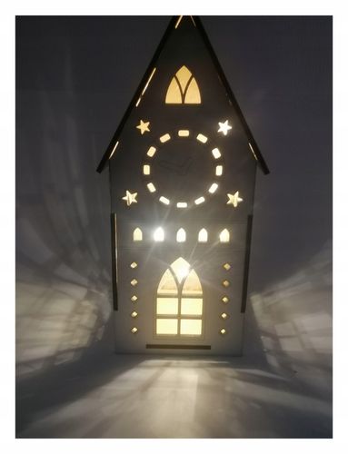 Domek lampion, oświetlenie led ciepłe, HIT biały hdf na Arena.pl