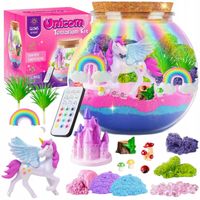 ZESTAW KREATYWNY JEDNOROŻEC LAMPKA NOCNA TERRARIUM DIY LED PILOT NA PREZENT