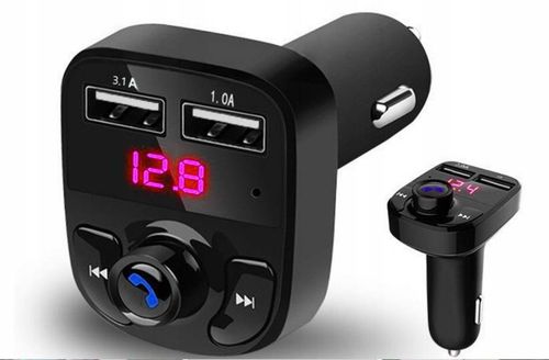 Transmiter FM Bluetooth z MP3,  i  ładowarką 3,1A+1A na Arena.pl