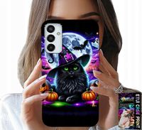 ETUI DO SAMSUNG GALAXY M13 4G - CZARNY KOTEK HALLOWEEN SALEM DYNIA WZORY