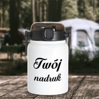 Biała butelka metalowa outdoor 750 ml z Twoim nadrukiem