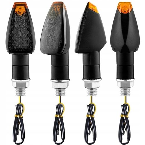 Kierunkowskazy motocyklowe czarne dymione 14 diod LED 4 sztuki na Arena.pl