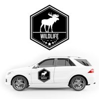 NAKLEJKA NA BOK AUTA dekoracyjna wildlife KAMPER camper auto samochód 35cm