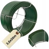 DRUT NACIĄGOWY 3,6x50M POWLEKANY ELASTYCZNY OGRODOWY OGRODNICZY DO SIATEK