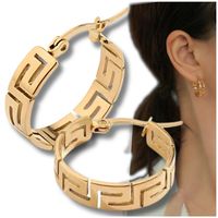 Kolczyki złote stal chirurgiczna pozłacane ażurowe kółka