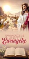 Baner religijny 200x100 cm duży wybór Krocząc ścieżką nawrócenia