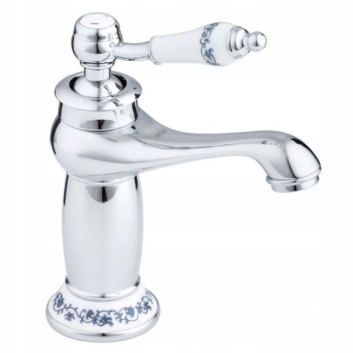 Bateria umywalkowa stojąca retro chrom łazienkowa srebrna kran YOKA HOME na Arena.pl