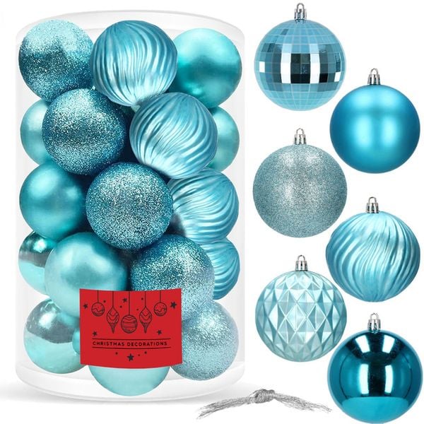 Bombki choinkowe 30 szt. niebieski zestaw choinkowy zdjęcie 1