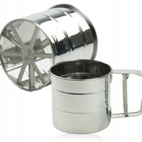 PRZESIEWACZ PRZESIEWAK SITKO DO MĄKI CUKRU PUDRU STALOWY SITO CEDZAK 9X10CM