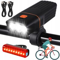 Mocna Lampa ROWEROWA lampka LED przód + tył 800lm latarka 2400mAh ROWER
