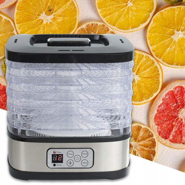 MOCNA SUSZARKA LCD DO GRZYBÓW OWOCÓW WARZYW RYBY EKO REGULACJA 5 SIT ZESTAW zdjęcie 11