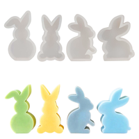 Formy silikonowe do świec i gipsu Zające Wielkanocne 4 wzory Zestaw DIY
