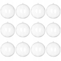 Kule Akrylowe Przezroczyste Plastikowe Bombki Transparentne 8cm 12szt