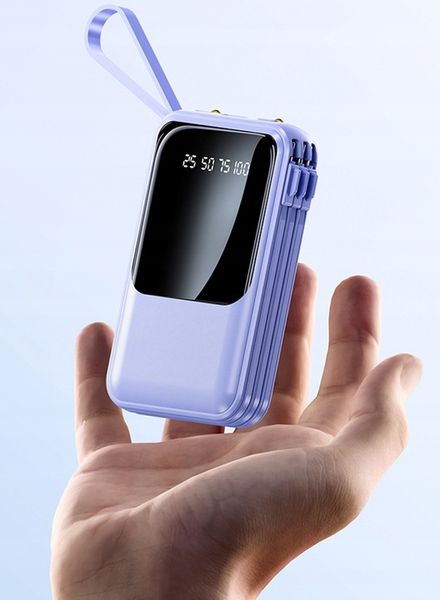 POWER BANK 10000MAH USB/USB-C QC PD WBUDOWANY KABEL Wyświetlacz cyfrowy zdjęcie 16