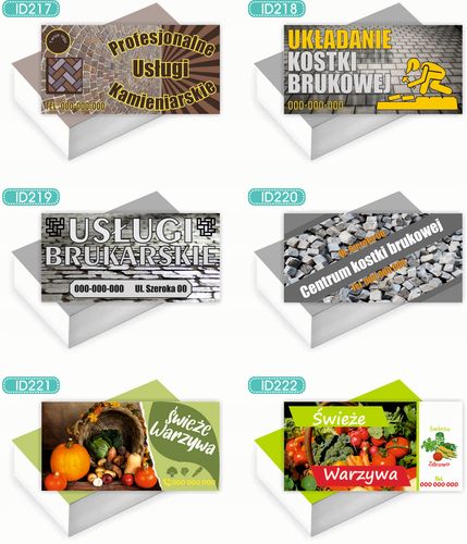 Wizytówki firmowe 200 szt WIELE WZORÓW do wyboru SPRZEDAM NIERUCHOMOŚĆ na Arena.pl