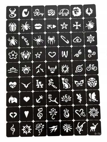 Tatuaże brokatowe SZABLONY 373 SZT KATALOG DLA DZIECI I DOROSŁYCH na Arena.pl