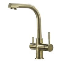 Blue Water Alabama Antyczny Mosiądz Trójdrożna bateria kuchenna