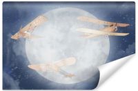 Fototapeta Dla Dzieci SAMOLOTY Niebo Księżyc Styl Retro 368cm x 254cm