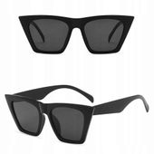 OKULARY PRZECIWSŁONECZNE damskie czarne Kocie Oczy retro FILTR UV400