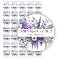 NAKLEJKI etykietki nalepki DZIEŃ NAUCZYCIELA szkoły 35 szt. 4 cm