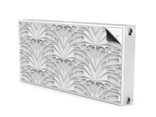 Mata MAGNETYCZNA Na Grzejnik Biała Abstrakcja 3D Ornamenty 110cm x 60cm na Arena.pl