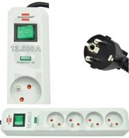 LISTWA ZASILAJĄCA PRZEPIĘCIOWA ANTYPRZEPIĘCIOWA 4 GNIADOWA 1,5M KABEL