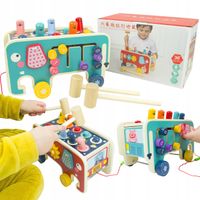 LT301 WBIJAK SŁOŃ DREWNIANY MONTESSORI KOSTKA EDUKACYJNA