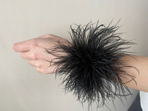 Choker , naszyjnik strusie pióra, Broszka na Arena.pl