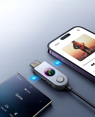 BEZPRZEWODOWY ODBIORNIK TRANSMITER BLUETOOTH DO AUTA USB AUX - JOYROOM na Arena.pl