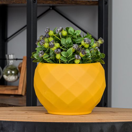 Doniczka osłonka ceramiczna kolor Żółty 18,5 cm H17 cm mat na Arena.pl