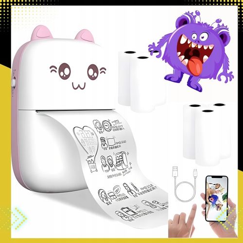 Mini Drukarka Termiczna DRUKUŚ ORYGINALNY Do Zdjęć Przenośna + 11 ROLEK na Arena.pl