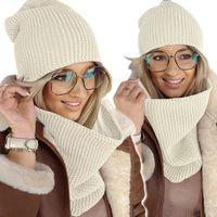 UROCZY KOMPLET damski CZAPKA + KOMIN szal CIEPŁY zimowy polski GŁADKI MODNY