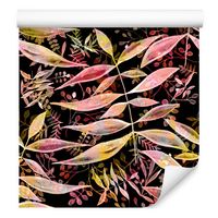 Tapeta liście leśne paproć akwarela do salonu