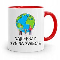 Kubek Czerwony Prezent Dla Syna Najlepszy Syn Z Nadrukiem Ze Zdjęciem