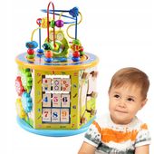 KOSTKA MANIPULACYJNA WIELOFUNKCYJNA EDUKACYJNA STACJA ZABAW MONTESSORI