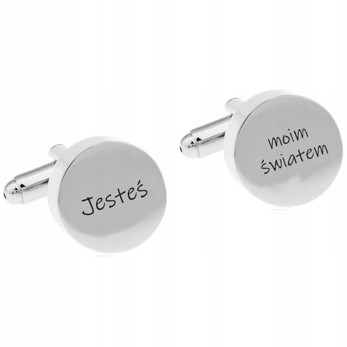 Spinki do mankietów TWÓJ TEKST TWOJA GRAFIKA ślub na Arena.pl